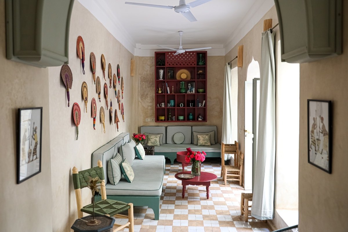 A quiet sitting room opening onto the patio
